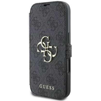 Étui pour Apple iPhone 16, Guess, 4G Book, Noir