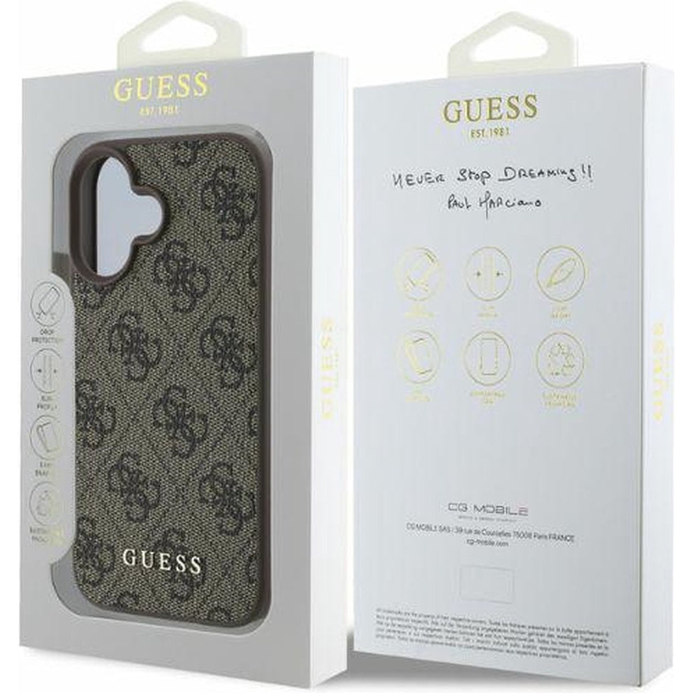 Étui pour Apple iPhone 16, Guess, 4G Classic, Noir