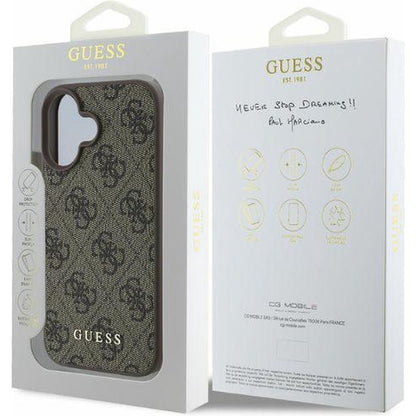 Étui pour Apple iPhone 16, Guess, 4G Classic, Noir