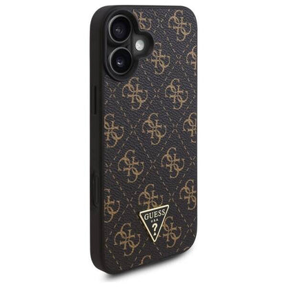 Étui pour Apple iPhone 16, Guess, logo Triangle 4G, Noir