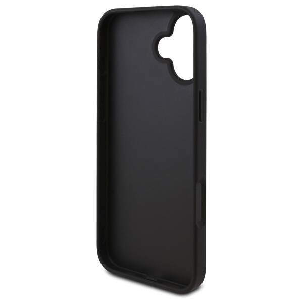 Étui pour Apple iPhone 16, Guess, logo Triangle 4G, Noir