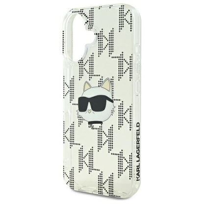 Étui pour Apple iPhone 16, Karl Lagerfeld, IML Luxury Electroplated Choupette's Head, Transparent