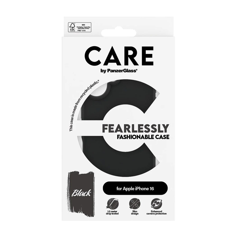 Étui pour Apple iPhone 16, PanzerGlass, Care Fashionable, Noir