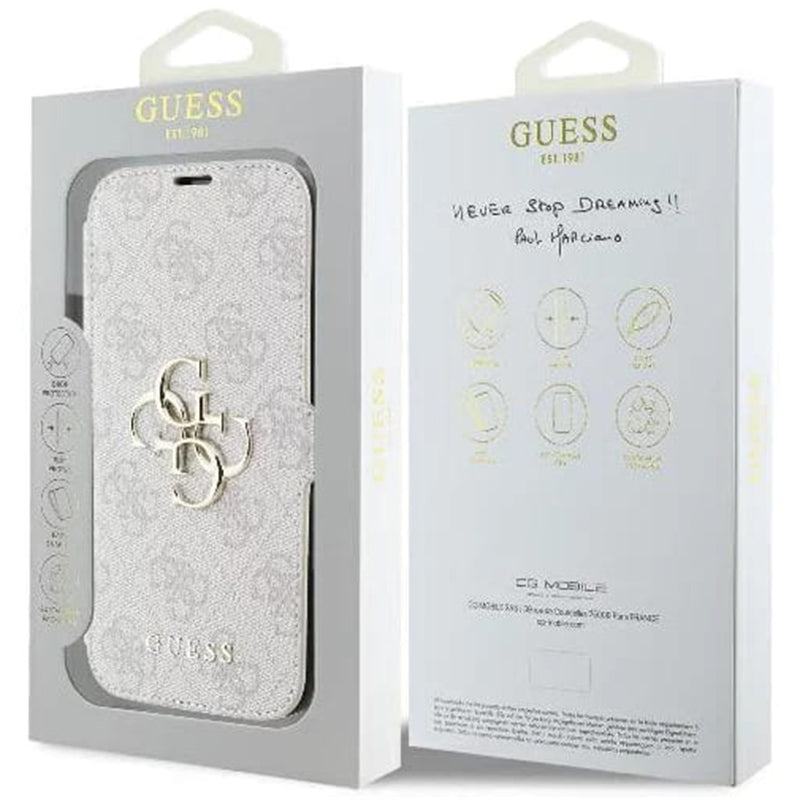Étui pour Apple iPhone 16 Plus, Guess, 4G Book, Rose