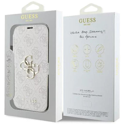 Étui pour Apple iPhone 16 Plus, Guess, 4G Book, Rose