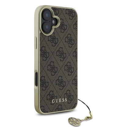 Étui pour Apple iPhone 16 Plus, Guess, 4G Charm, Marron