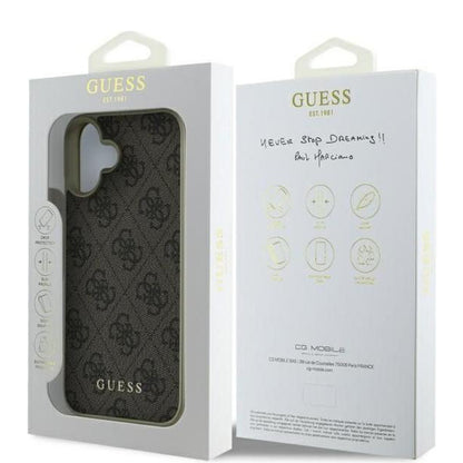 Étui pour Apple iPhone 16 Plus, Guess, 4G Charm, Marron