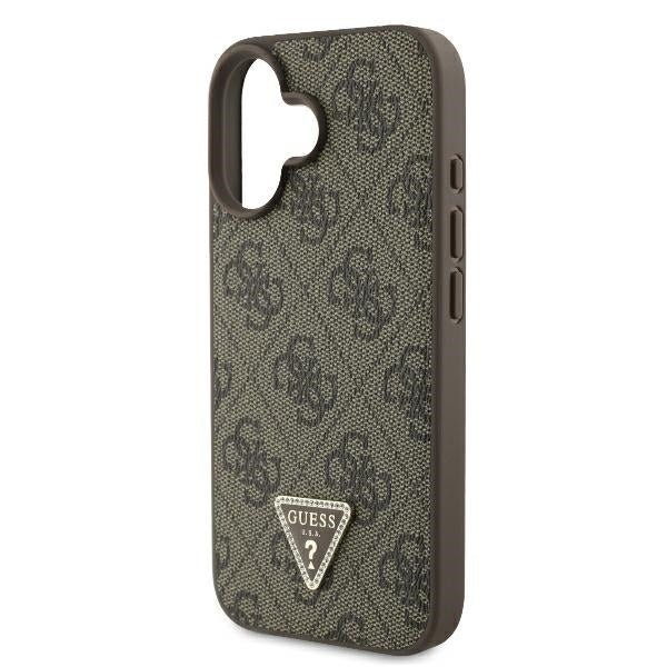 Hülle für Apple iPhone 16 Plus, Guess, 4G Triangle Strass, Braun