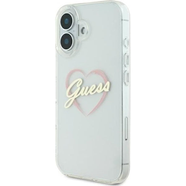 Étui pour Apple iPhone 16 Plus, Guess, IML Heart, Transparent