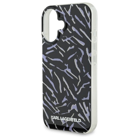Étui pour Apple iPhone 16 Plus, Karl Lagerfeld, Zebra with Cord Strap, Violet