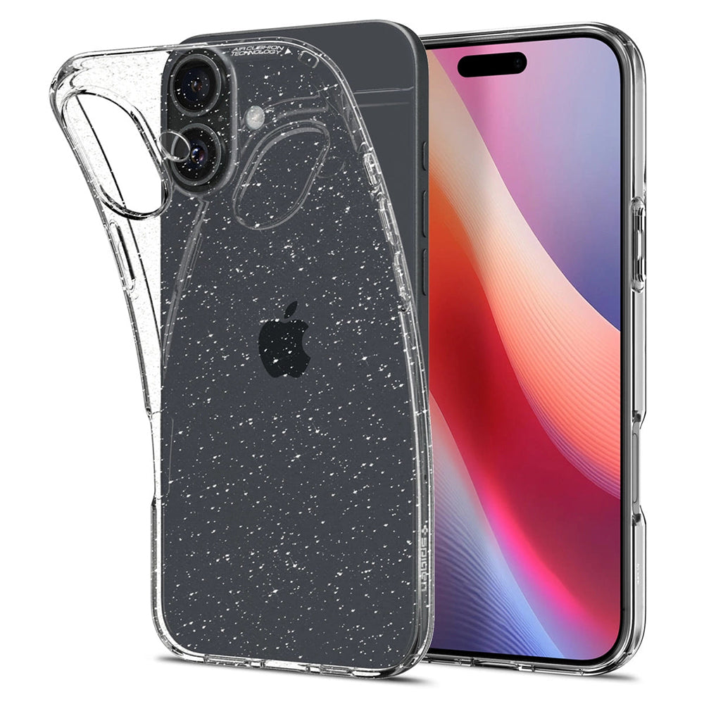 Étui pour Apple iPhone 16 Plus, Spigen, Liquid Crystal Glitter, Transparent