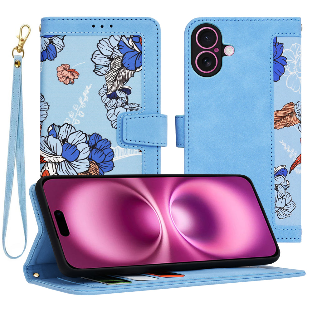 Hülle für Apple iPhone 16 Plus, Techsuit, FlipCraft, Blau