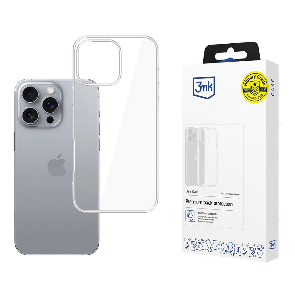 Coque pour Apple iPhone 16 Pro, 3MK, Clear, Transparente