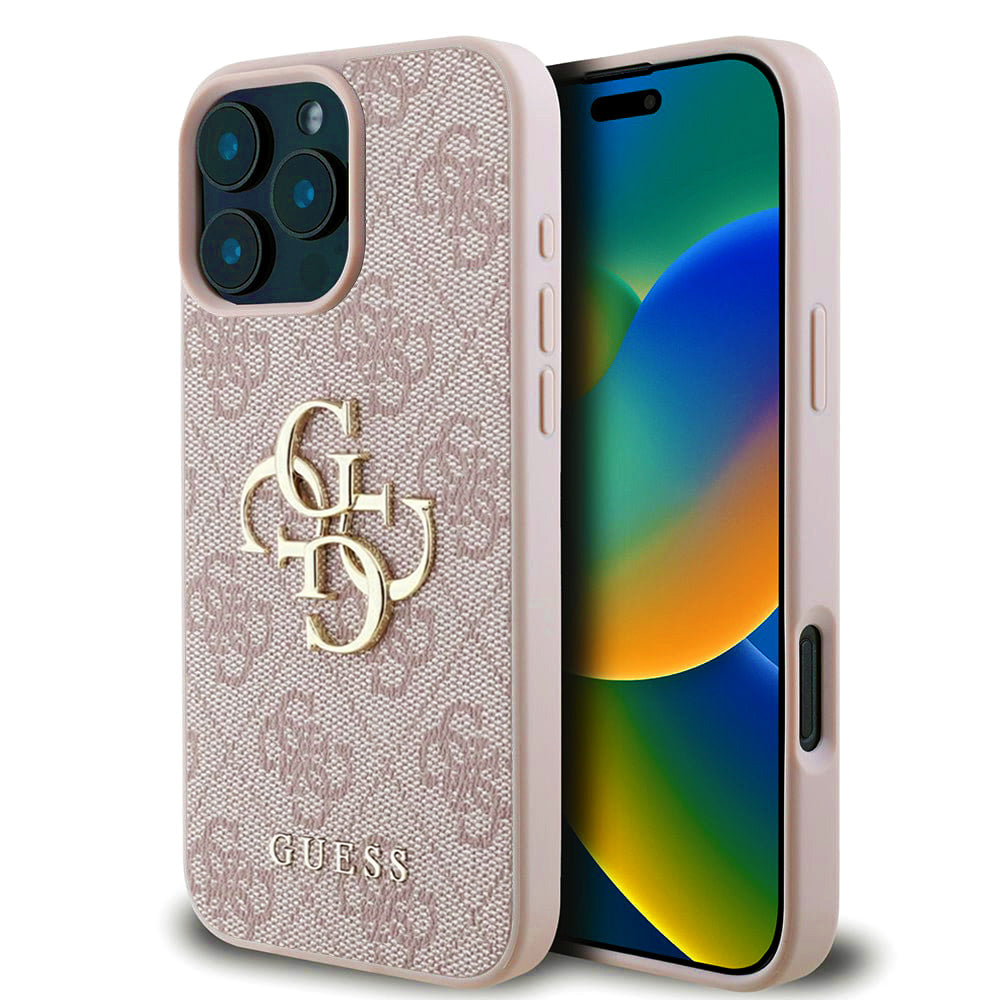 Étui pour Apple iPhone 16 Pro, Guess, 4G Big Logo, Rose