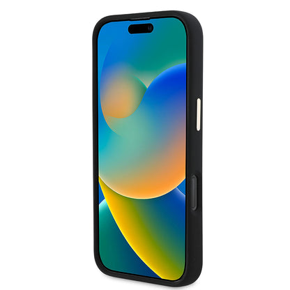 Étui pour Apple iPhone 16 Pro, Guess, Script Metal Logo & Frame, Noir