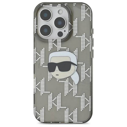 Étui pour Apple iPhone 16 Pro, Karl Lagerfeld, IML Luxury Electroplated Karl's Head, Noir