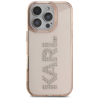 Étui pour Apple iPhone 16 Pro, Karl Lagerfeld, IML Rhinestones Pink Logo, Rose