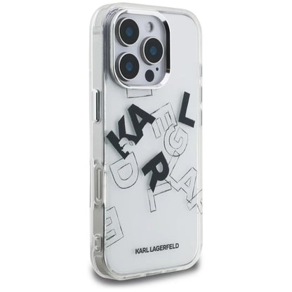 Étui pour Apple iPhone 16 Pro, Karl Lagerfeld, Logo Graphique Esquissé IML, Transparent
