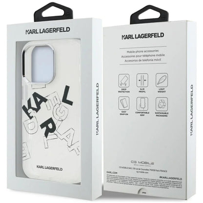 Étui pour Apple iPhone 16 Pro, Karl Lagerfeld, Logo Graphique Esquissé IML, Transparent