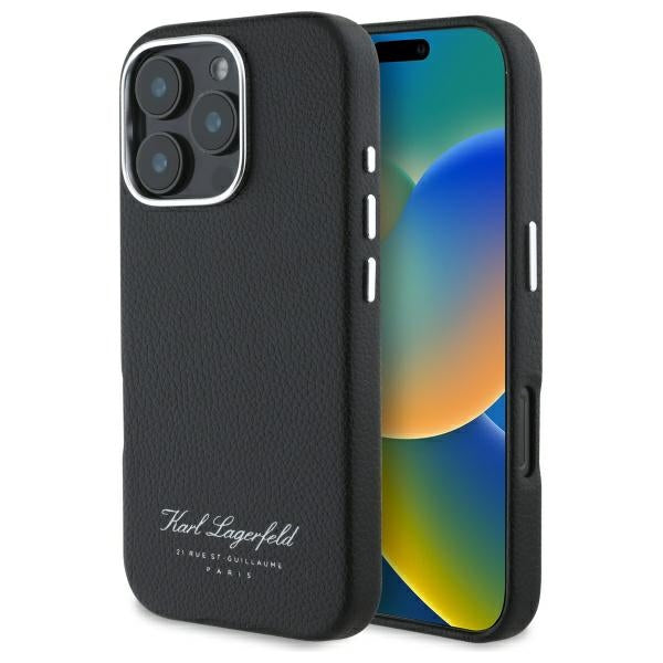 Étui pour Apple iPhone 16 Pro, Karl Lagerfeld, RSG, Noir