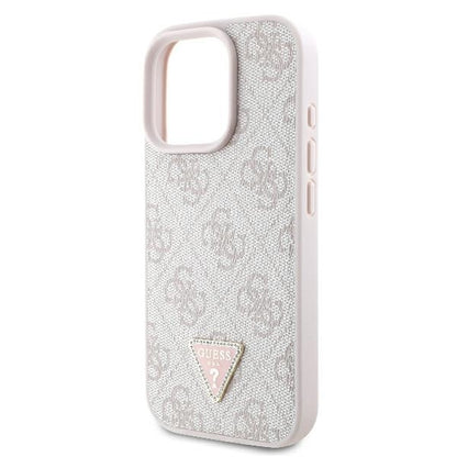 Hülle für Apple iPhone 16 Pro Max, Guess, Crossbody 4G Triangle Strass, Rosa