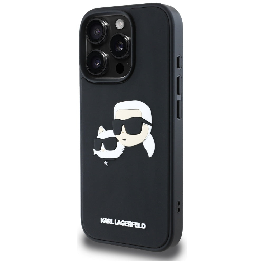 Case for Apple iPhone 16 Pro Max, Karl Lagerfeld, 3D Rubber Karl & Choupette, Black