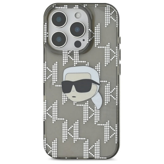 Étui pour Apple iPhone 16 Pro Max, Karl Lagerfeld, IML Luxury Electroplated Karl's Head, Noir