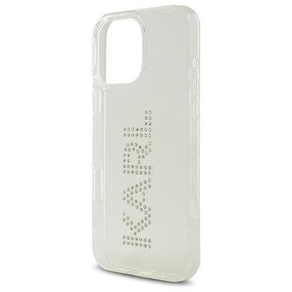 Étui pour Apple iPhone 16 Pro Max, Karl Lagerfeld, Logo Transparent IML Rhinestones, Transparent