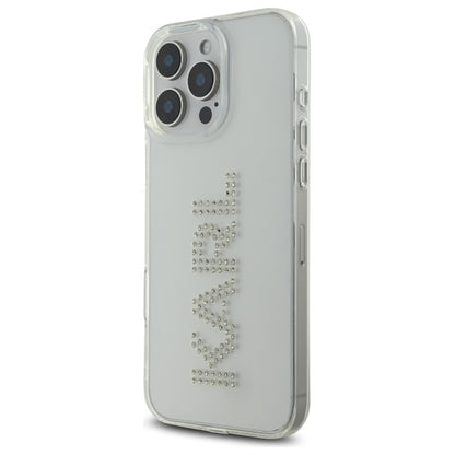 Étui pour Apple iPhone 16 Pro Max, Karl Lagerfeld, Logo Transparent IML Rhinestones, Transparent