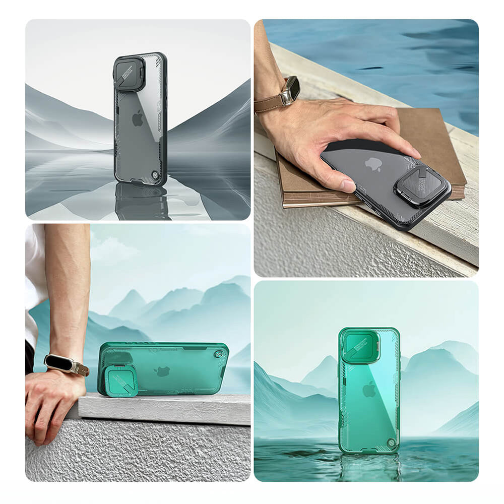 Coque pour Apple iPhone 16 Pro Max, Nillkin, Iceblade Prop (sans découpe pour caméra), Vert