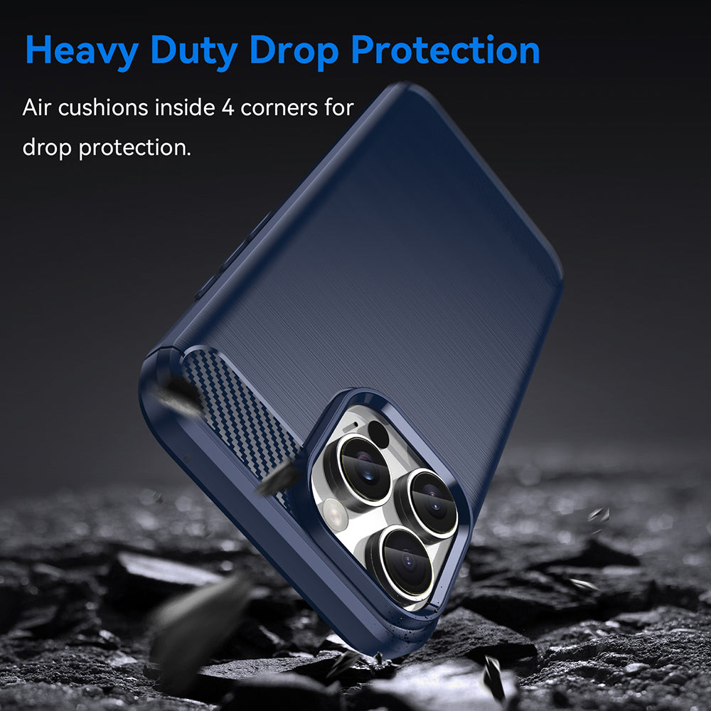 Coque pour Apple iPhone 16 Pro Max, Techsuit, Carbone, Bleue