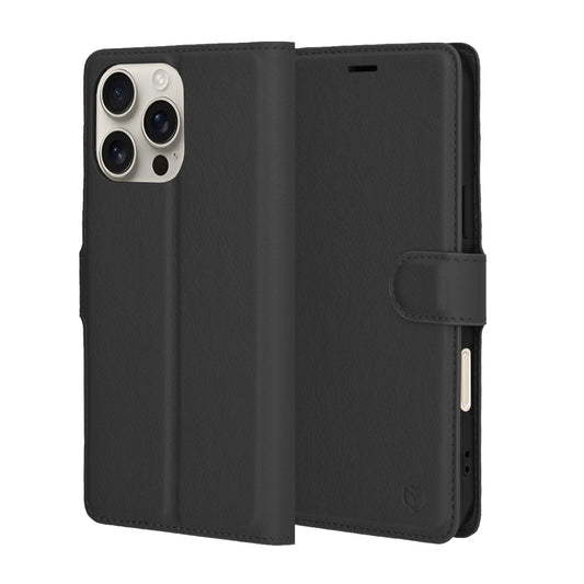 Étui pour Apple iPhone 16 Pro Max, Techsuit, Leather Folio, Noir