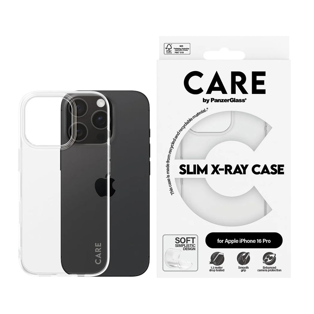 Étui pour Apple iPhone 16 Pro, PanzerGlass, Care Fashionable, Transparent