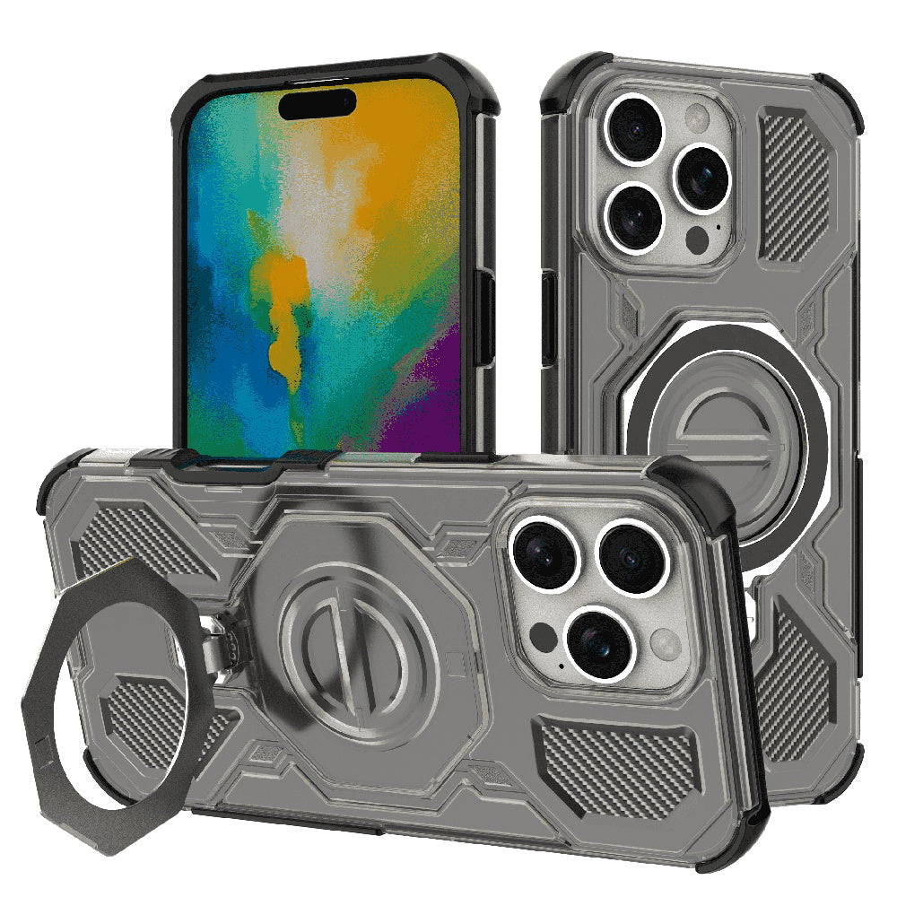 Hülle für Apple iPhone 16 Pro, Techsuit, Carbon Shield Pro, Rauchglas