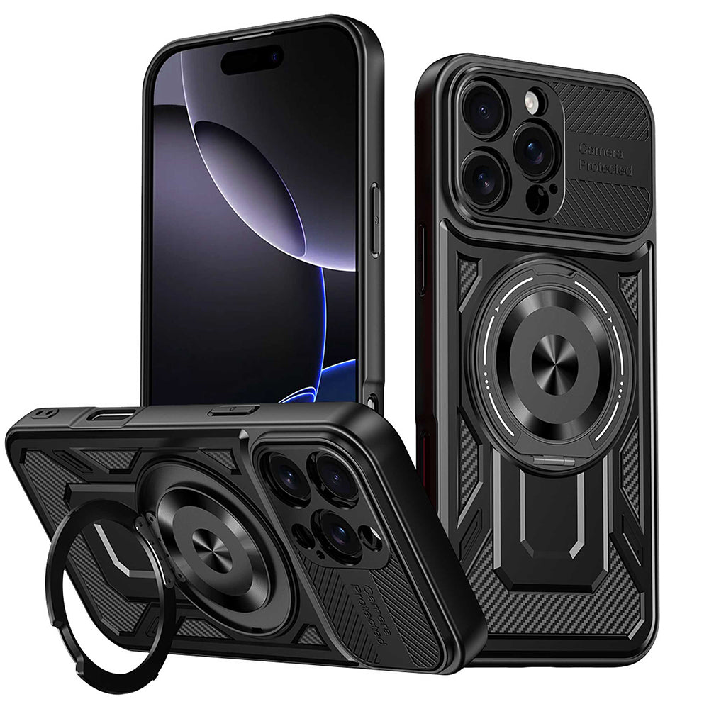 Hülle für Apple iPhone 16 Pro, Techsuit, RuggedCam, Schwarz