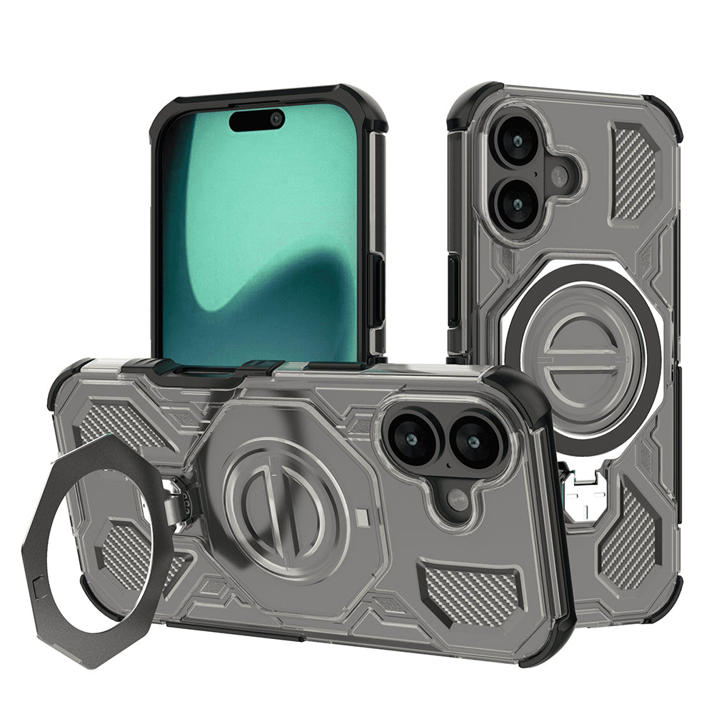 Coque pour Apple iPhone 16, Techsuit, Carbon Shield Pro, Fumé