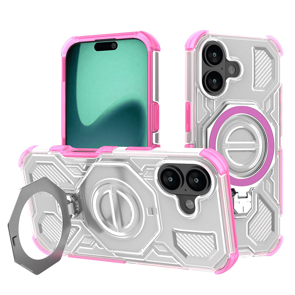 Case for Apple iPhone 16, Techsuit, Carbon Shield Pro, Pink