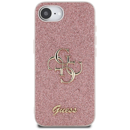 Étui pour Apple iPhone 16e, Guess, Fixed Glitter Big 4G, Rose