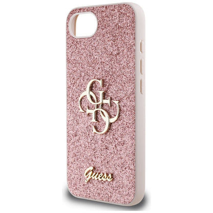 Étui pour Apple iPhone 16e, Guess, Fixed Glitter Big 4G, Rose
