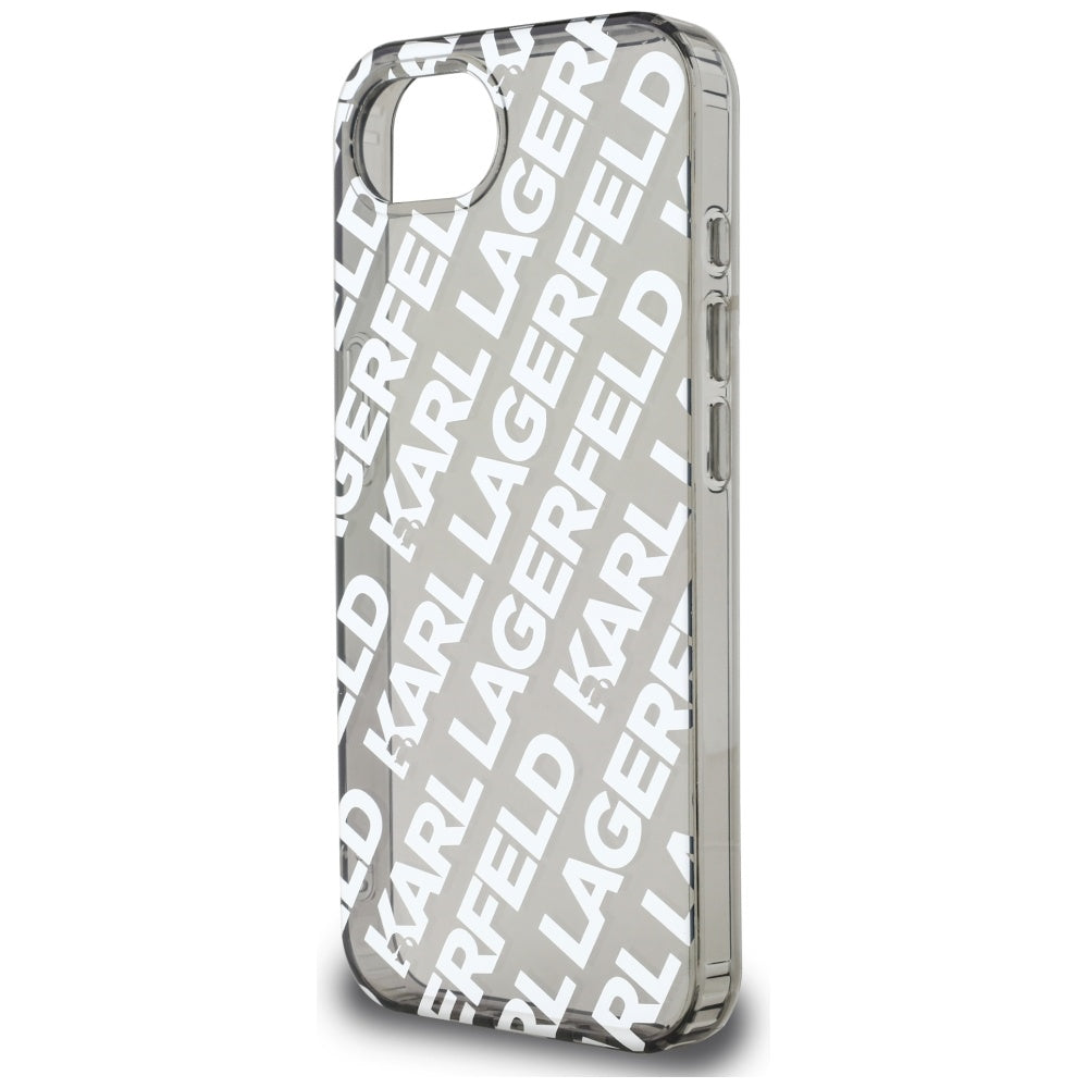 Hülle für Apple iPhone 16e, Karl Lagerfeld, IML Luxury Silver Fullover Logo, Silbern