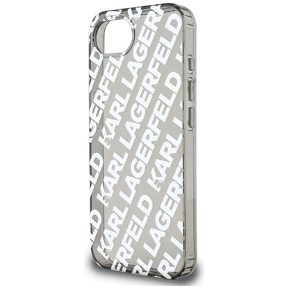 Hülle für Apple iPhone 16e, Karl Lagerfeld, IML Luxury Silver Fullover Logo, Silbern