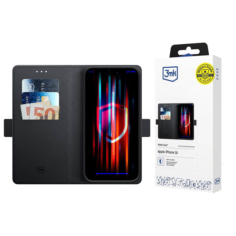 Hülle für Apple iPhone 17, 3MK, Wallet, Schwarz