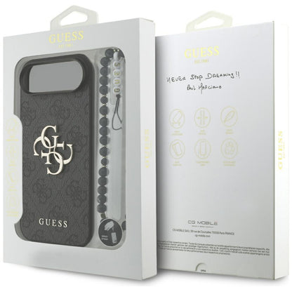 Étui pour Apple iPhone 17 Air, Guess, 4G Classic Logo avec Sangle, Noir