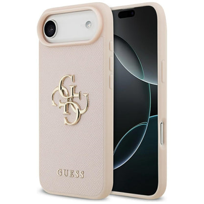 Hülle für Apple iPhone 17 Air, Guess, 4G Grained Big and Classic Logo, Rosa