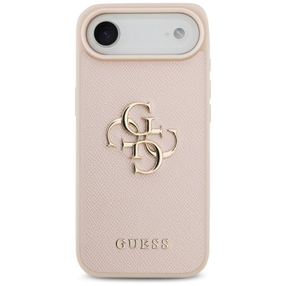 Hülle für Apple iPhone 17 Air, Guess, 4G Grained Big and Classic Logo, Rosa