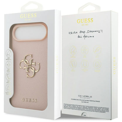 Hülle für Apple iPhone 17 Air, Guess, 4G Grained Big and Classic Logo, Rosa