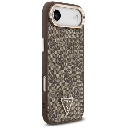 Étui pour Apple iPhone 17 Air, Guess, Logo Triangle 4G, Marron Doré