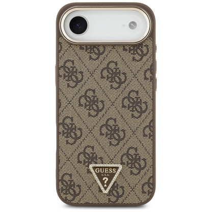 Étui pour Apple iPhone 17 Air, Guess, Logo Triangle 4G, Marron Doré