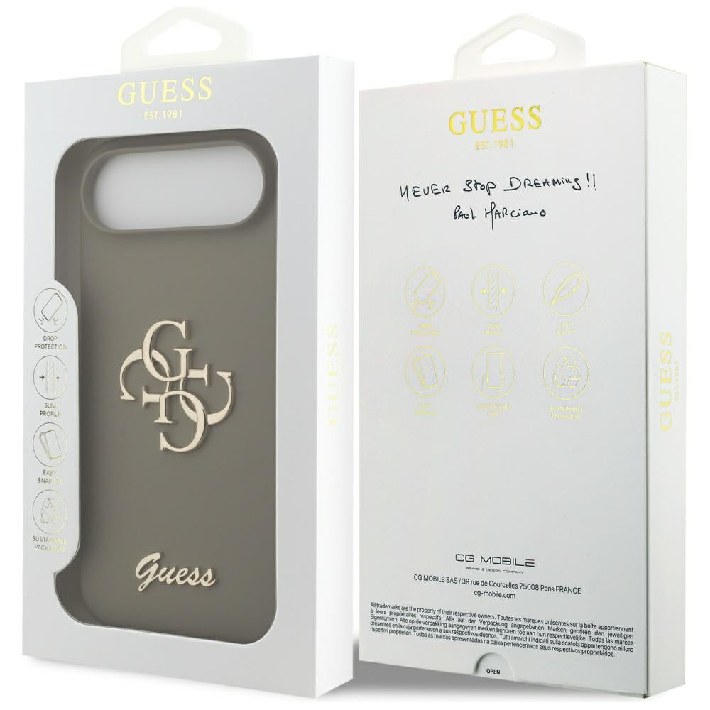 Hülle für Apple iPhone 17 Air, Guess, Big 4G Script, Braun