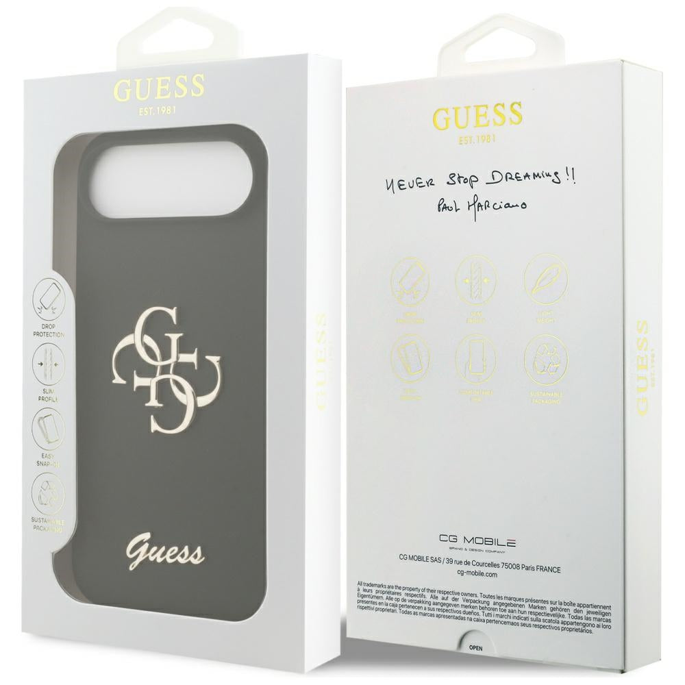 Étui pour Apple iPhone 17 Air, Guess, Big 4G Script, Noir